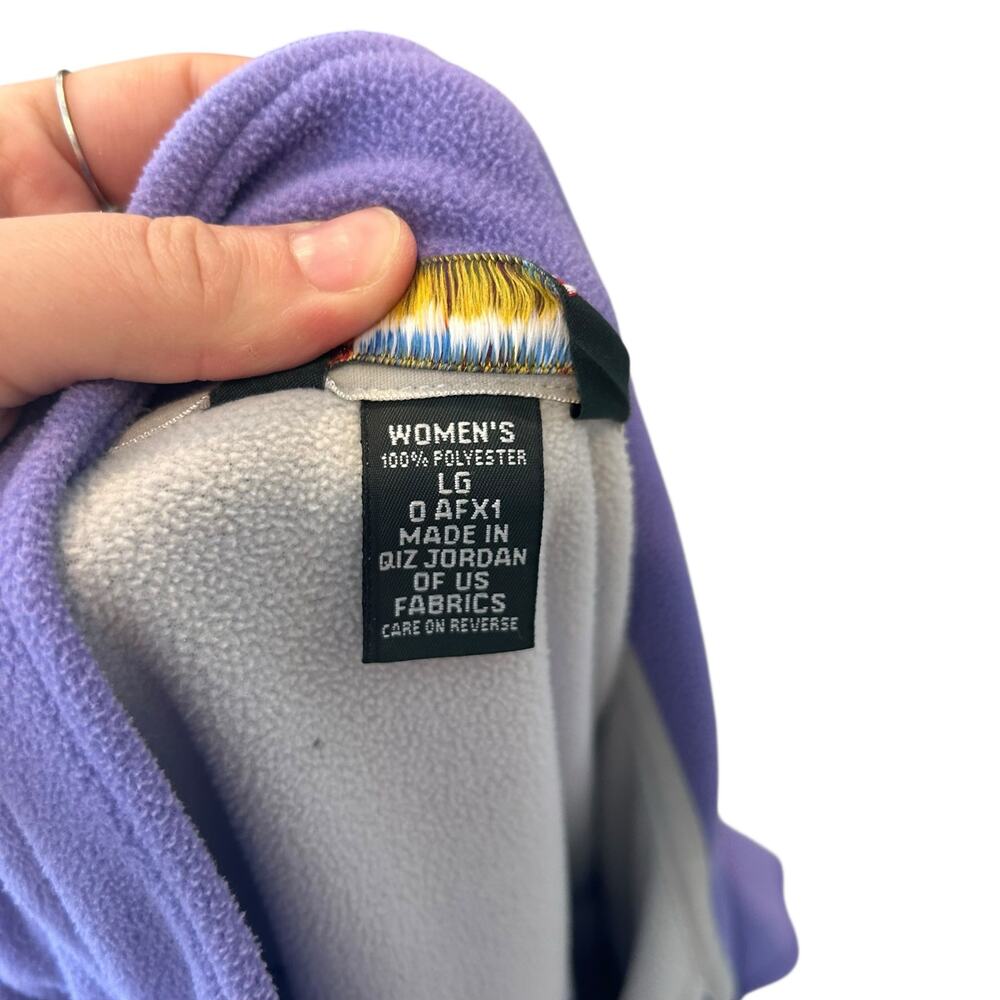LL Bean Polar Tech Purple Full Zip Fleece Jacket Large - Picture 11 of 13